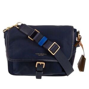 Tory Burch Navy Blue Perry Crossbody with Gold Hardware